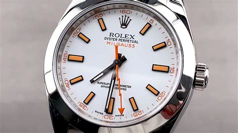 white dial preowned rolex|rolex milgauss white dial.